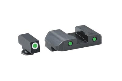 Pro Operator Night Sight Set Front Green With White Outline/Rear Green With Black Outline Glock 17-39