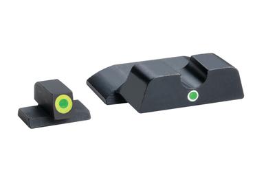 Pro i-dot Set For S&W Shield Front ProGlo Green Tritium With Lime Outline Single Dot Green Rear Sight