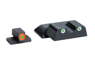 Tritium Front/Rear Combo Sights Green Dot White Outline Rear and Green Dot Orange Outline Front For S&W Shield