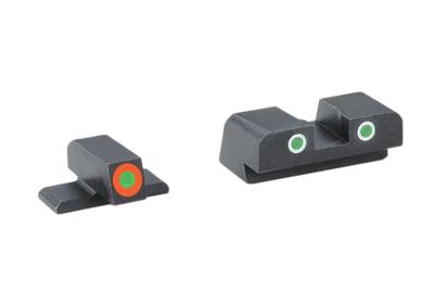 Tritium Front/Rear Combo Sights Green Dot White Outline Rear and Green Dot Orange Outline Front For Springfield XD/XDM/XDS