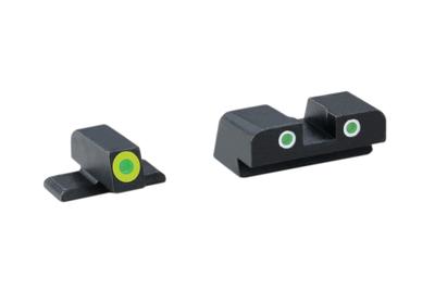 Tritium Front/Rear Combo Sights Green Dot White Outline Rear and Green Dot LumiLime Outline Front For Springfield XD/XDM/XDS