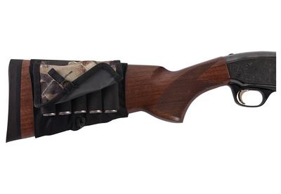 Buttstock Shotgun Shell Holder With Cover Mossy Oak Break Up and Black