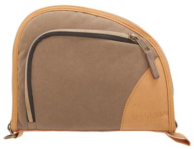 Auto-Fit 1-Pocket Handgun Case With Leather Trim Measures 9.5x7.25 Inches Tan/Brown
