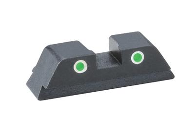 Classic Tritium 2-Dot Rear Sight For Glock 42 Green With White Outline