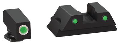Pro Operator Night Sight Set Front Green With White Outline/Rear Green With Black Outline Glock 43
