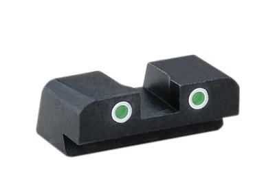 Classic Tritium 2-Dot Rear Sight For SIG #8 Green With White Outline