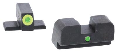 Pro i-dot Set For Springfield XD Front ProGlo Green Tritium With Lime Outline Single Dot Green Rear Sight