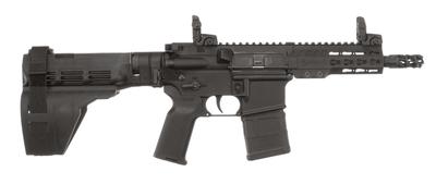 M-15 Pistol 5.56x45mm 6 Inch Barrel Magpul MBUS Flip-Up Sights S&B Arm Brace Black 20 Round