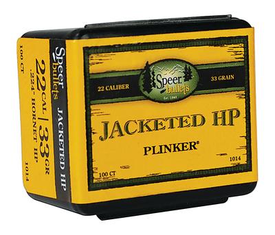 Plinker Rifle Bullet .224 Diameter 33 Grain Jacketed Hollow Point Hornet