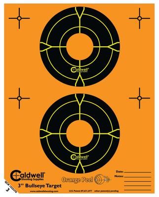 Caldwell Orange Peel Flake Off Bullseye Targets 3 Inch Bullseye 75 Sheets/2 Per Sheet