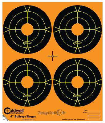 Caldwell Orange Peel Flake Off Bullseye Targets 4 Inch 10 Sheets/4 Per Sheet