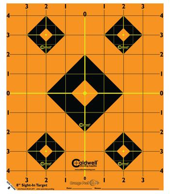 Caldwell Orange Peel Flake Off Sight-In Targets 8 Inch 5 Per Package