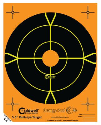 Caldwell Orange Peel Flake Off Bullseye Targets 5.5 Inch 10 Per Package