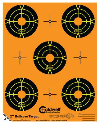 Caldwell Orange Peel Flake Off Bullseye Targets 2 Inch 10 Sheets/5 Per Sheet