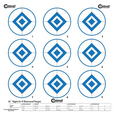 Caldwell High-Contrast Sight-In Paper Targets Nine Diamonds Blue 16x16 Inch 10 Per Package
