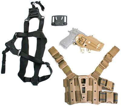 S.T.R.I.K.E. Serpa Combo Kit For Beretta Only Includes Serpa, Belt, Shoulder and Thigh Mounts Size Large to Extra-Extra Large Torso Right Hand Coyote Tan