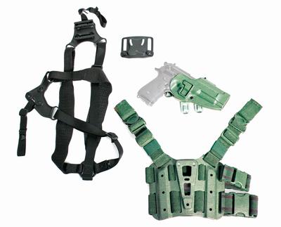 S.T.R.I.K.E. Serpa Combo Kit For Beretta Only Includes Serpa, Belt, Shoulder and Thigh Mounts Size Medium to Large Torso Right Hand Foliage Green