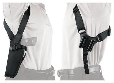 Vertical Shoulder Holster Black Left Hand With Rotating Safety Strap For 4.5-5 Inch Barrel Large Autos