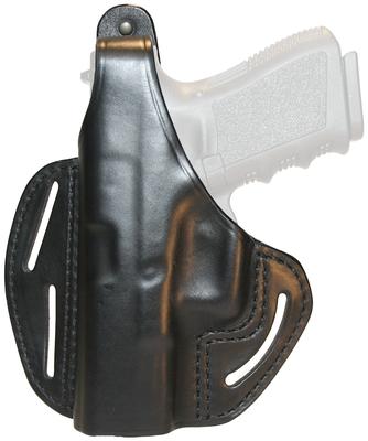 Three Slot Leather Pancake Holster Black Left Hand For H&K P-2000/USP Compact