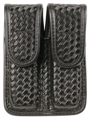 Basketweave Molded Duty Gear Double Magazine Pouch Staggered Column Black