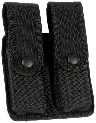 Divided Pistol Magazine Case With Inserts Double Row Nylon Duty Gear Black