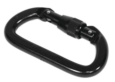Carabiner Locking D Black Aluminum