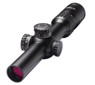 Xtreme Tactical XTR II Scope 1-5x24mm Ballistic CQ Mil Illuminated Reticle Rear Focal Plane and Low Mil Knobs 30mm Tube Matte Black