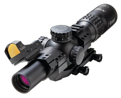 Xtreme Tactical XTR II Scope 1-5x24mm Ballistic 5.56 Gen3 Illuminated Reticle Rear Focal Plane and Low Mil Knobs FastFire III AR-P.E.P.R. Mount Scope Tube FastFire Mount 30mm Tube Matte Black