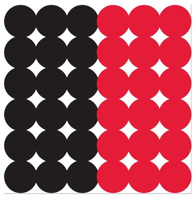 Dirty Bird One Inch Round Pasters Red/Black 432