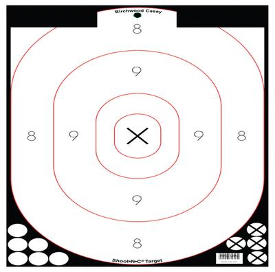Shoot-N-C White/Black 12x18 Inch Silhouette 100 Targets Plus Pasters