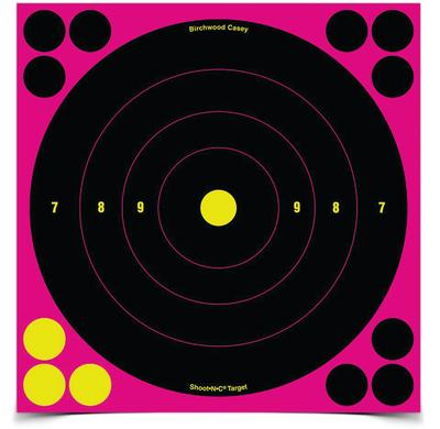 Shoot-N-C Pink Reactive Target 8 Inch Bullseye 500 Per Box