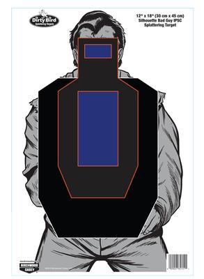 Dirty Bird Bad Guy IPSC Target 12x18 Inch 8 Per Package