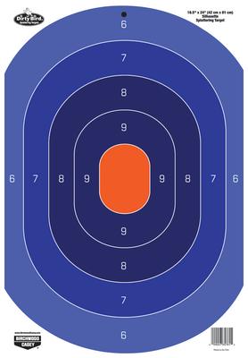 Dirty Bird Paper Silhouette Target Blue/Orange 16.5x18 Inch 3 Per Package