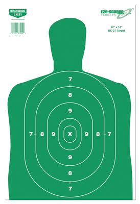 Eze-Scorer Green Silhouette Targets BC-27 12x18 Inch 100 Per Package