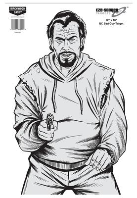 Eze-Scorer BC Bad Guy Silhouette Targets 12x18 Inch 100 Per Package
