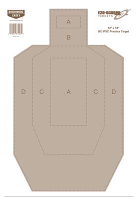 Eze-Scorer BC IPSC Practice Silhouette Targets 12x18 Inch 100 Per Package