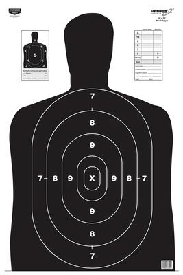 BC-27 Eze-Scorer Black Silhouette Paper Target 23x35 Inch Folded 5 Per Package