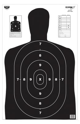 BC-27 Eze-Scorer Black Silhouette Paper Target 23x35 Inch Folded 100 Per Package