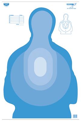 Transitional Blue Eze-Scorer Silhouette Paper Target 23x35 Inch Folded 5 Per Package