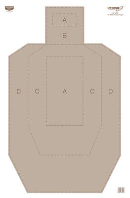 BC IPSC Tan Practice Eze-Scorer Paper Target 23x35 Inch 100 Per Case