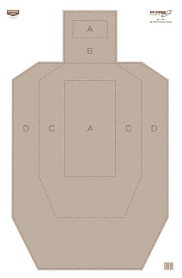 BC IPSC Tan Practice Eze-Scorer Paper Target 23x35 Inch 5 Per Package