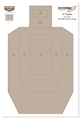 Eze-Scorer BC IPSC Practice Silhouette Targets 12x18 Inch 10 Per Package