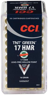 TNT Green .17HMR 16 Grain Lead Free Hollow Point 400 Per Can