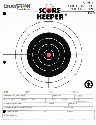 50 Yard Small Bore Target Orange Bullseye 12 Per Pack