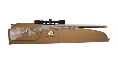 Optima v2 209 Magnum Series .50 Caliber 26 Inch Stainless Steel Fluted Barrel Realtree Xtra Green Stock KonusPro 3-9x40 Scope Padded Case
