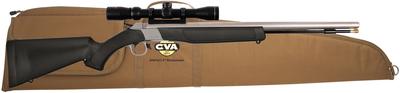 Wolf 209 Muzzleloader .50 Caliber 24 Inch Stainless Steel Barrel Ambidextrous Composite Stock Black Finish With KonusShot 3-9x32mm Scope and Padded Soft Case