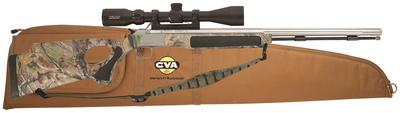 Accura V2 Muzzleloader .50 Caliber 27 Inch Fluted Stainless Steel Barrel Ambidextrous Composite Thumbhole Stock Realtree APG HD Camouflage Finish KonusPro 3-10x44mm Illuminated Reticle Scope Mounted with DuraSight Dean-On One-Piece mount and CVA padded s