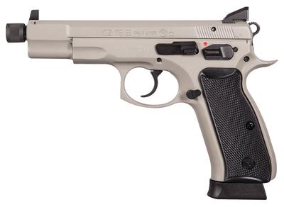 CZ 75 B Omega Suppressor Ready 9mm 5.2 Inch Threaded Barrel Urban Grey Finish High Tritium 3-Dot Sights Decocker/Safety Black Grips 10 Round