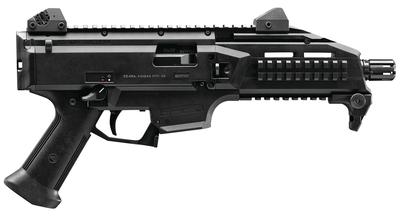 CZ Scorpion EVO 3 S1 Pistol 9mm Luger 7.72 Inch Threaded Barrel Low-Profile Fully Adjustable Aperture and Post Sights Fiber-Reinforced Polymer Frame Black 10 Round