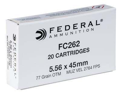 Federal FC262 5.56mm NATO 77 Grain Open Tip Match